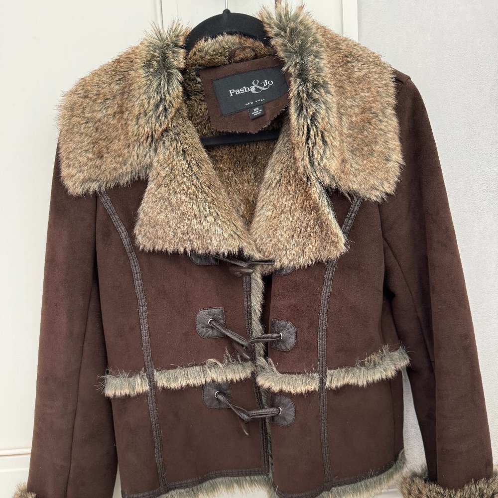 Pasha & Jo Suede Jacket lined with faux fur